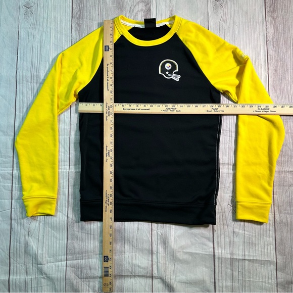 Men’s Nike Pittsburgh Steelers Nike Dri-Fit Raglan Crew Sweatshirt Gold & Black - Picture 5 of 8